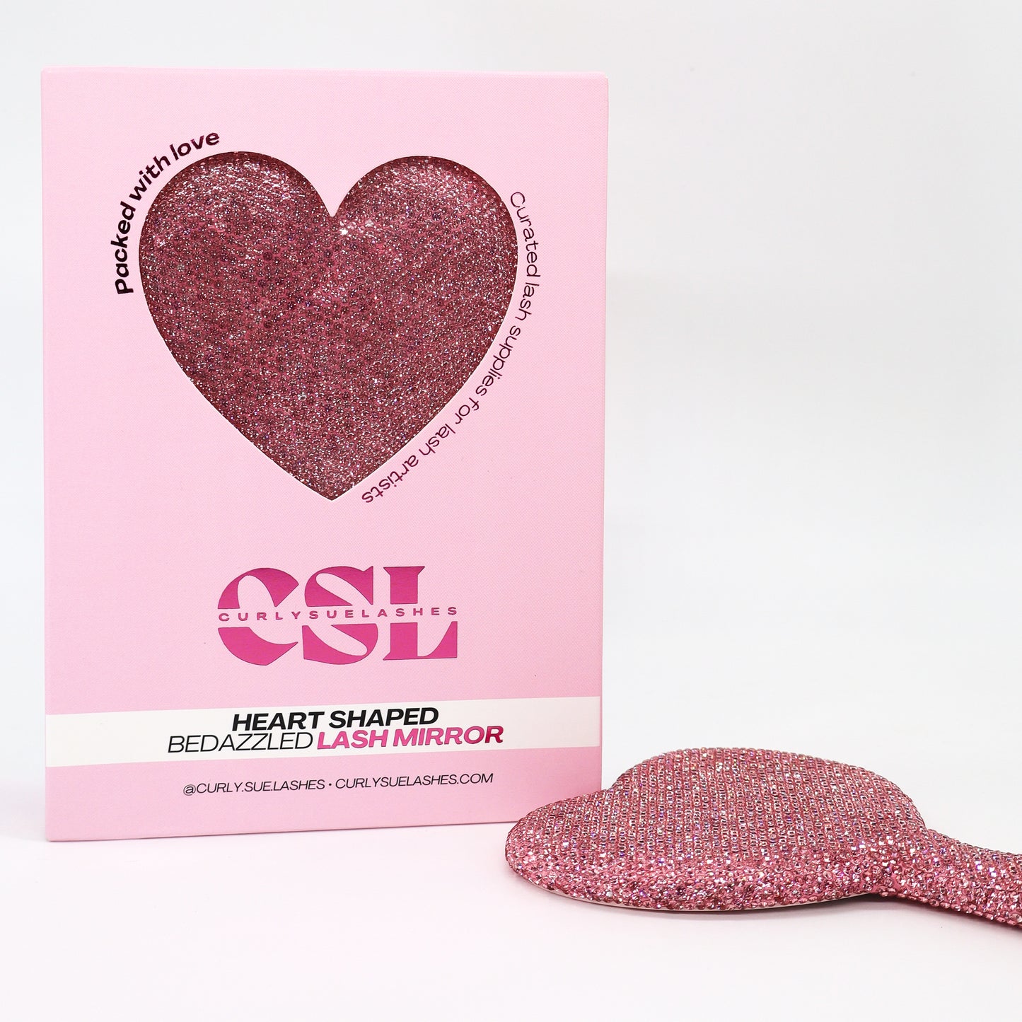 Rhinestone Heart Lash Mirror